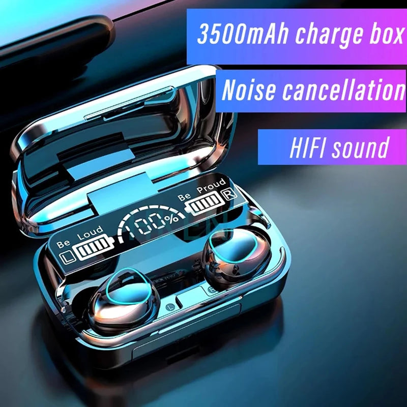 M10 TWS Cancelamento de Ruído Fones De Ouvido Sem Fio, Bluetooth Earbuds, Fones De Ouvido Estéreo, Display LED, Esportes Headset com Microfone para iPhone